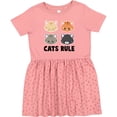 thumbnail image 3 of Inktastic Cats Rule with Cat Heads Girls Toddler Dress, 3 of 5