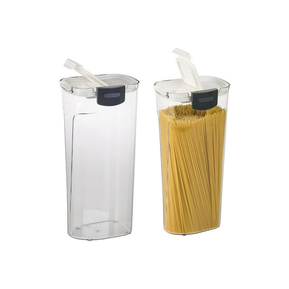 Progressive International Prepworks ProKeeper 2- Piece Kitchen Clear Food Baker's Kitchen Storage Organization Canister Set (Pasta 1.4-Quart)