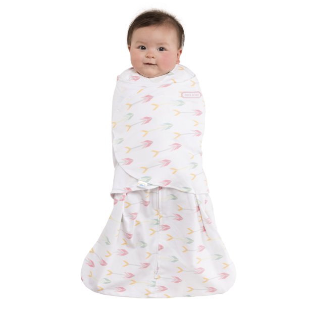 HALO SleepSack Swaddle, 100 Cotton, Pink Arrows Print, Small
