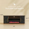 thumbnail image 6 of BELLEZE 68 Inch Electric Fireplace TV Stand With Gold Grim, Elegant Entertainment Center With Storage, Media Console With Drawers & Open Shelves for Living Room, Bedroom Home Theater (Espresso Black), 6 of 7