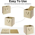 thumbnail image 4 of Foldable Storage Cube Bins Khaki Linen Fabric Collapsible Resistant Basket Box Organizer with Cotton Rope Handle for Home Office a, 4 of 7