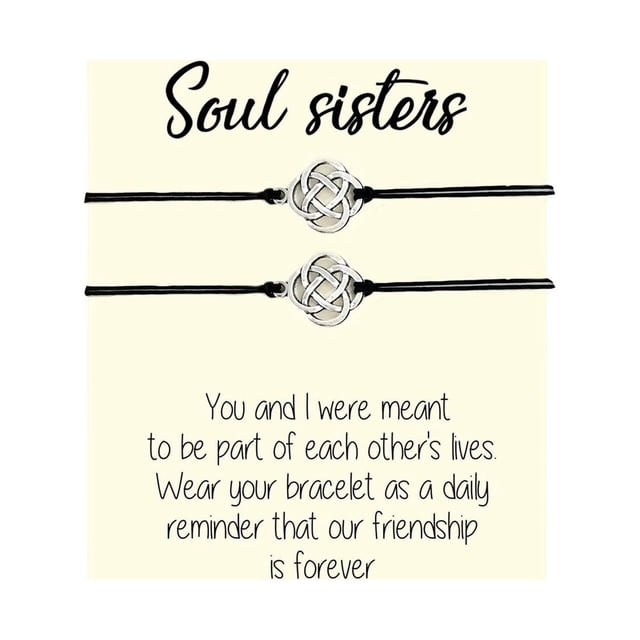 LILELIS Soul Sister Bracelet Soul Sister Soul Sister Jewelry Bracelet Bracelet Set Friendship Bracelet Friend Bracelet with Card Studs Set Earring Hoops Set