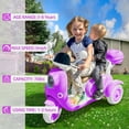 thumbnail image 2 of TCARAIWEN 12V Kids Electric Motorcycle Battery 3-Wheeler Tricycle w/Bluetooth Music LED Storage Box Purple, 2 of 6