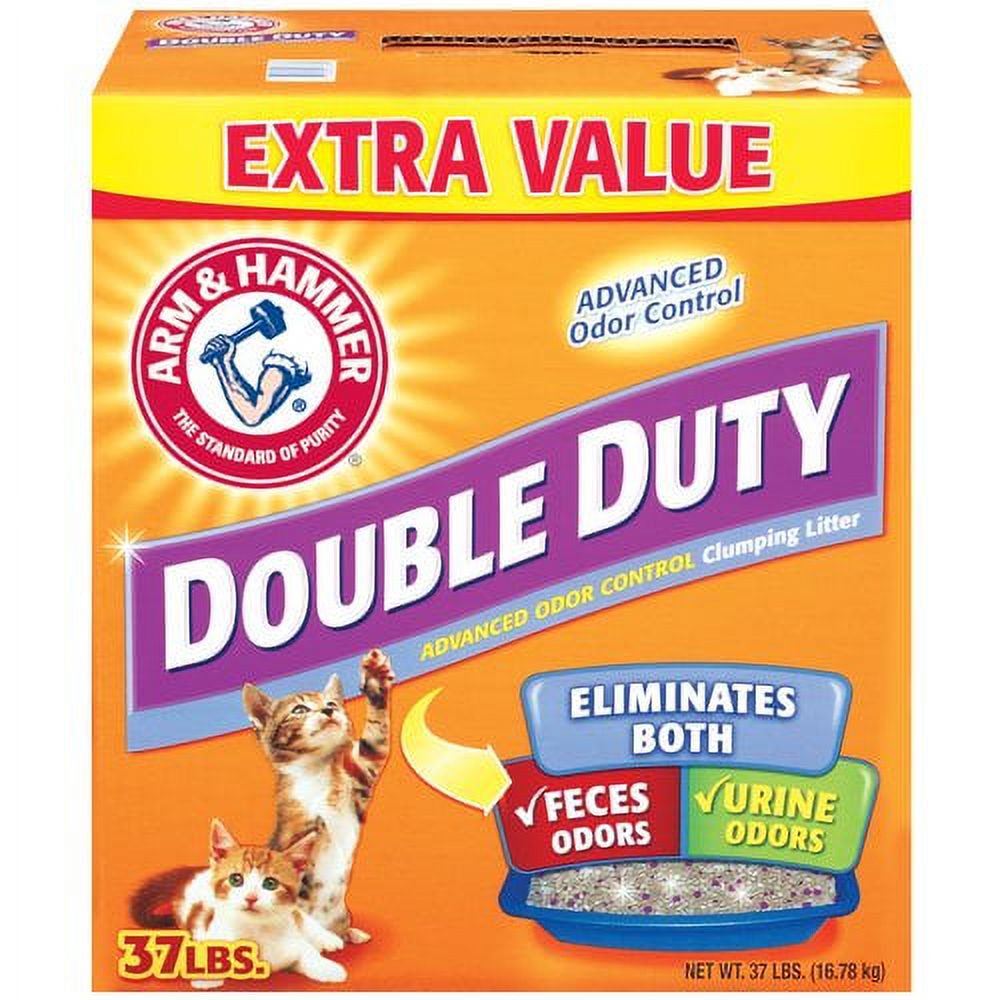Arm & Hammer Double-Duty Advanced Odor Control Clumping Cat Litter, 37 Lb