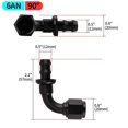 thumbnail image 1 of 0/45/90/180 Degree AN4/AN6/AN8/AN10/AN12 Straight Female Swivel to Push Lock Barb Oil Hose Fittings Fuel Hose End Adapter Kit~1359, 1 of 1