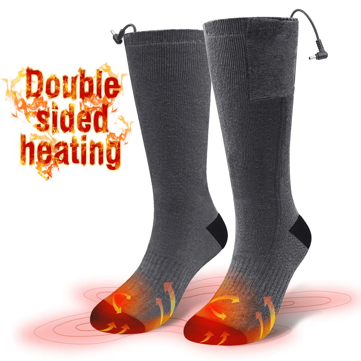 Adults Electric Heated Socks Sports Outdoors Winter Warm Socks for Chronically Cold Feet,Camping Hiking Climbing Foot Warmer 
