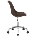 thumbnail image 6 of BizChair Mid-Back Brown Fabric Task Office Chair with Pneumatic Lift and Chrome Base, 6 of 7