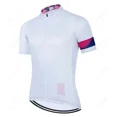 thumbnail image 3 of Maillots de ciclismo para hombre, ropa de ciclismo blanca, ropa para bicicleta de montaña, secado rápido, mangas cortas, ropa deportiva para bicicleta, pantalones con tirantes con almohadilla de gel 1, 3 of 4