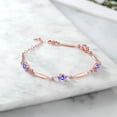 thumbnail image 3 of Gem Stone King 18K Rose Gold Plated Silver Blue Tanzanite Tennis Bracelet for Women | 3.32 Cttw | Gemstone December Birthstone | Oval 7X5MM | 6 inch + 1 inch Extender, 3 of 3