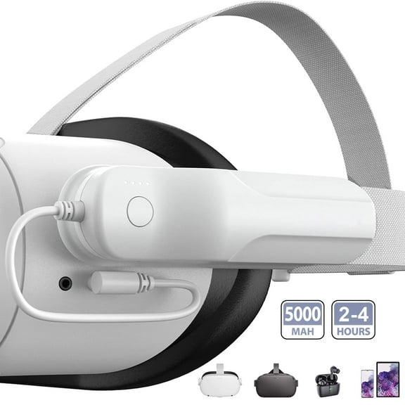 Battery Pack for Oculus Quest 2, 5000mAh Portable Charger for Meta Oculus Quest 2 Accessories, Compatible with Quest 2 Oculus Original Strap and Elite Strap Extended VR 2-4H Playtime