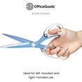 thumbnail image 5 of OfficeGoods Stainless Steel Scissors with Clear Acrylic Handle for Home Office Arts and Crafts 9 Inch Blue Sapphire, 5 of 9