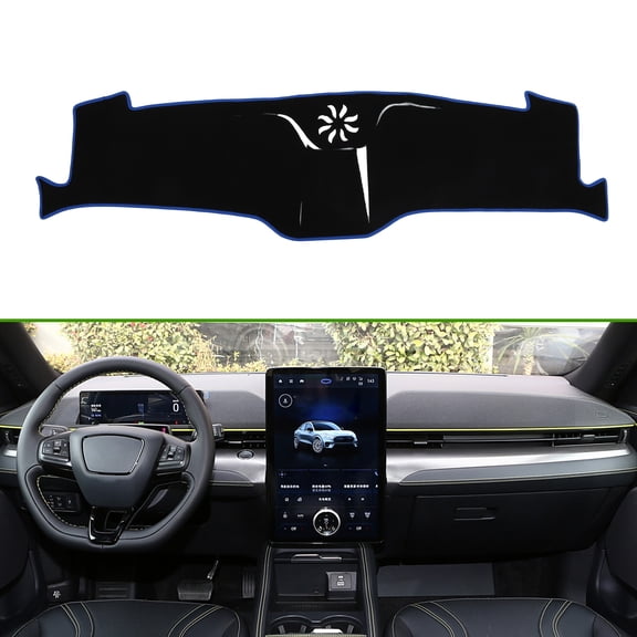 Unique Bargains Dashboard Cover for Ford for Mustang Mach-E 2021-2024 Non-Slip Interior Dash Cover Mat Polyester Silicone