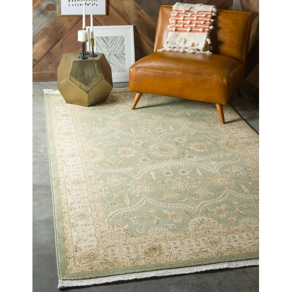 Rugs.com Chelsea Collection Rug – 8' x 11' Light Green Medium Rug Perfect For Living Rooms, Large Dining Rooms, Open Floorplans