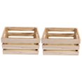 thumbnail image 4 of VERDANVERSE 2pcs Rectangular Wood Crate for Home Organization Khaki Premium Wooden Material, 4 of 8