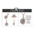 thumbnail image 3 of Solid 925 Sterling Silver & Gold Halo Birthstone Pendant Necklace w/ Pure Brilliance Zirconia, Rose Gold Plated, May - Simulated Emerald, 3 of 7