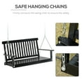 thumbnail image 3 of Outsunny 2-Seater Hanging Porch Swing Outdoor Patio Swing Chair Seat with Slatted Build and Chains, 440lbs Weight Capacity, Black, 3 of 9