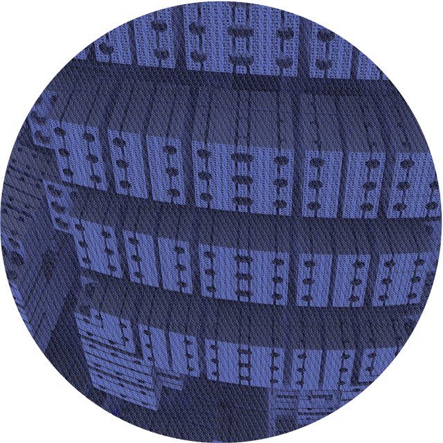 Ahgly Company Tapis d'Intérieur Rond Lavable en Machine Bleu Royal Transitionnel, 6 Pieds Rond