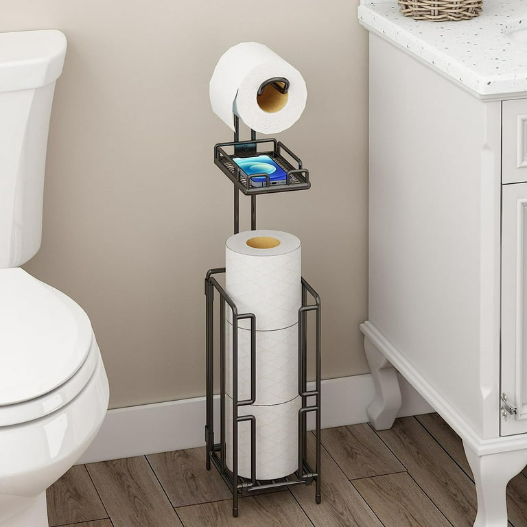 Werseon Toilet Paper Holder with Large Top Shelf, Toilet Paper