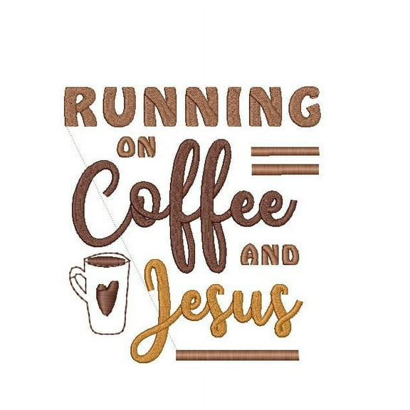 Running on Coffee and Jesus - Embroidery America Premium Flour Sack Towel