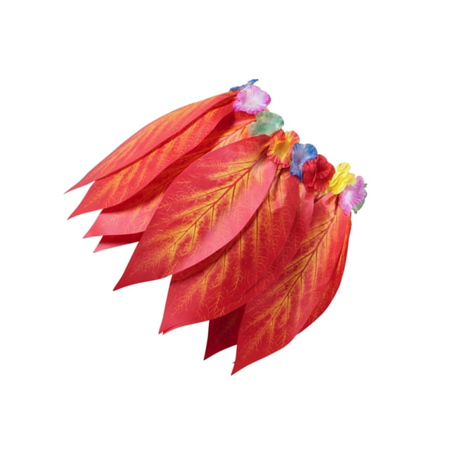 Minnieouse de flores de hojas hawaianas, fiesta Bohemia Artificial, ropa de baile elástica hawaiana, vestido de Hula, disfraz de playa, puesta en Disfraces de disfraces Rojo (60 cm/23 pulgadas) Minnieouse AP016763-10