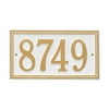 Personalized Whitehall Products Double Border1-Line House Numbers Plaque in White/Gold
