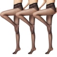 thumbnail image 1 of Medias transparentes para mujer, pantimedias de control, punteras reforzadas invisibles, negras o color piel, 1 of 6