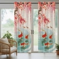 thumbnail image 3 of 1 Panel Outdoor Curtains for Patio Waterproof 54"x95" Cherry Blossoms Weatherproof Privacy Outsides Curtains, Farmhouse Rustic Goldfish Burlap Grommet Thermal Drapes for Cabana Porch Pergola, 3 of 8