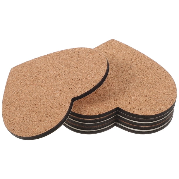 6 posavasos de corcho con forma de corazón, almohadillas para tazas, tapete para tazas, suministros para el hogar