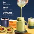 thumbnail image 3 of Portable Personal Electric USB Juicer，400ML Mini Blender Portable Blender For Shakes and Smoothies juice,6 Blades Great for Mixing,Compact,Convenient and Versatile (Blue), 3 of 10