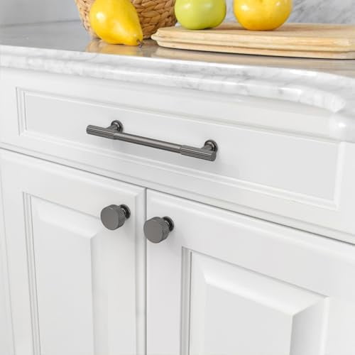 10 Pack 5 Inch(128mm) Brushed Black Nickel Cabinet pulls Kitchen Cabinet Handles, Cabinet Pulls Kitchen Cabinet Hardware for Cupboard Drawer Pulls