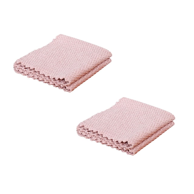 Oleegame 2PC Ten Dollar Items Kitchen Tool Tableware Dish Towel Nonstick Oil Fast Dish Cloths Cleaning Cloth Wiping Rag Dish Rags Super Absorbent Coral Dish Towel