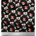 thumbnail image 3 of Soimoi Black Heavy Canvas Fabric Mushroom Vegetable Decor Fabric Printed Yard 58 Inch Wide, 3 of 3