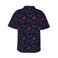 thumbnail image 3 of Uemuo Christmas Deer Printed Regular Fit Short Sleeve Casual Hawaiian Shirt for Men,Aloha shirt,Tropical shirt,Floral print shirt,Vacation Beach shirt-, 3 of 9
