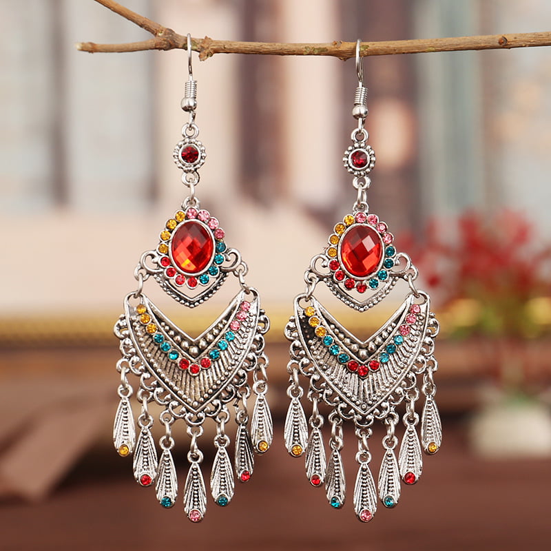 6 Pairs Set Retro Ethnic Bohemian Earrings Dangle Drop Hook Lady Jewelry Gifts 