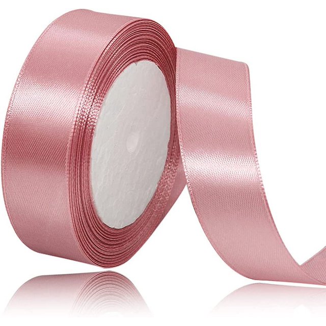 LAICAIW Solid Color Rose Gold Satin Ribbon, 3/4 Inches x 25 Yards Fabric Satin Ribbon for Gift Wrapping, Crafts, Hair Bows Making, Wreath, Wedding Party Decoration and Other Sewing Projects