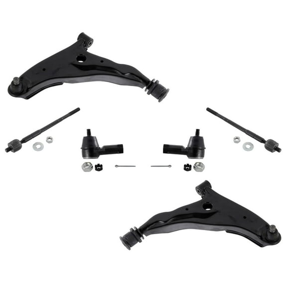 Lower Control Arms Inner Outer Tie Rods 6Pc for Mitsubishi 2.4L Galant 99-01