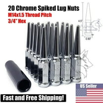 20 Chrome Spiked 3/4" Hex Lug Nuts 14x1.5 For 2012-2018 Ram 1500 All Trims   Key