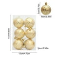 thumbnail image 3 of HomeDM Christmas Balls Ornaments 6Pcs Hanging Pendant Xmas Balls Christmas Tree Wreath Decoration 6cm/2.36" Yellow Shatterproof Plastic Decorative for Xmas Tree Holiday Party Wedding Decor, 3 of 6