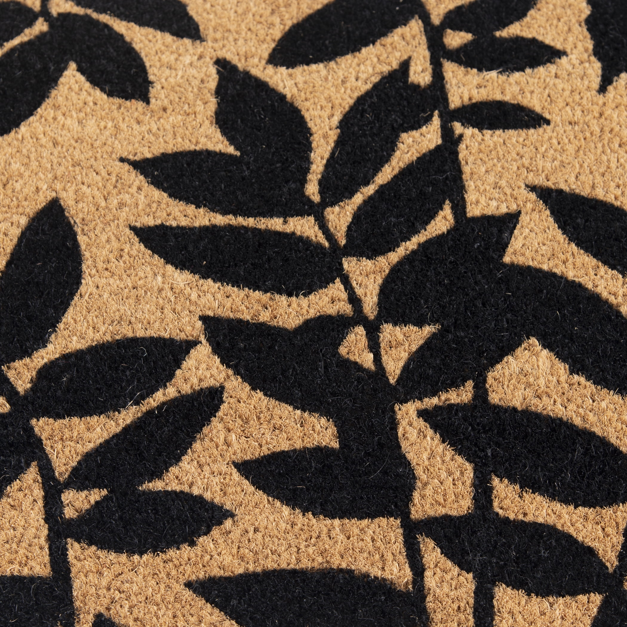 Leaf Coir Doormat, Black, 18"x30"