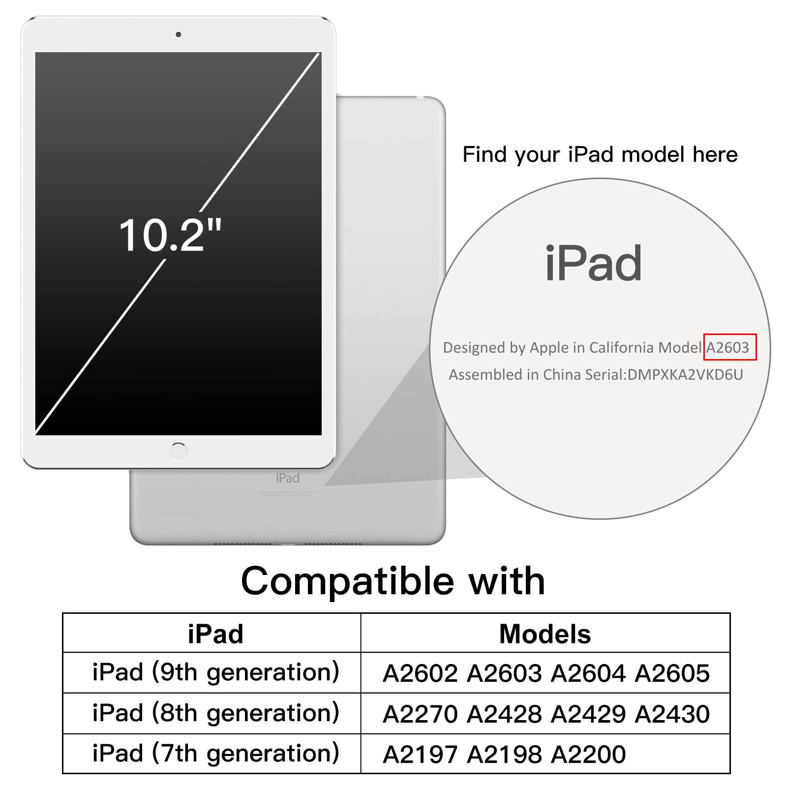 JETech Matte Case for iPad 9/8/7 (10.2-Inch, 2021/2020/2019 Model, 9th/8th/7th Generation) with Pencil Holder, Frosted Translucent Back Slim Stand Protective Tablet Cover (Light Purple)