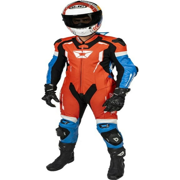 Cortech Sector Pro Air Mens Leather Motorcycle 1-Pc Suit Red/Blue MD