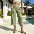 thumbnail image 2 of Gunia Capris Pants For Women Effortless Casual Wide Leg Cropped Pants For With Pockets – Soft Solid Knit Everyday Comfort Summer Pants, 2 of 4