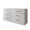 thumbnail image 3 of Castle Place Minimalist 6 Drawer Wooden Dresser, White, 3 of 6