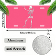 thumbnail image 2 of 1 Pcs 2D Flat License Plate Covers & Frames, Skeleton Dancing For Decorative Front, Waterproof For Decoration Aluminum License Plate Covers & Frames Cover For Men Women, 12" X 6", 2 of 7