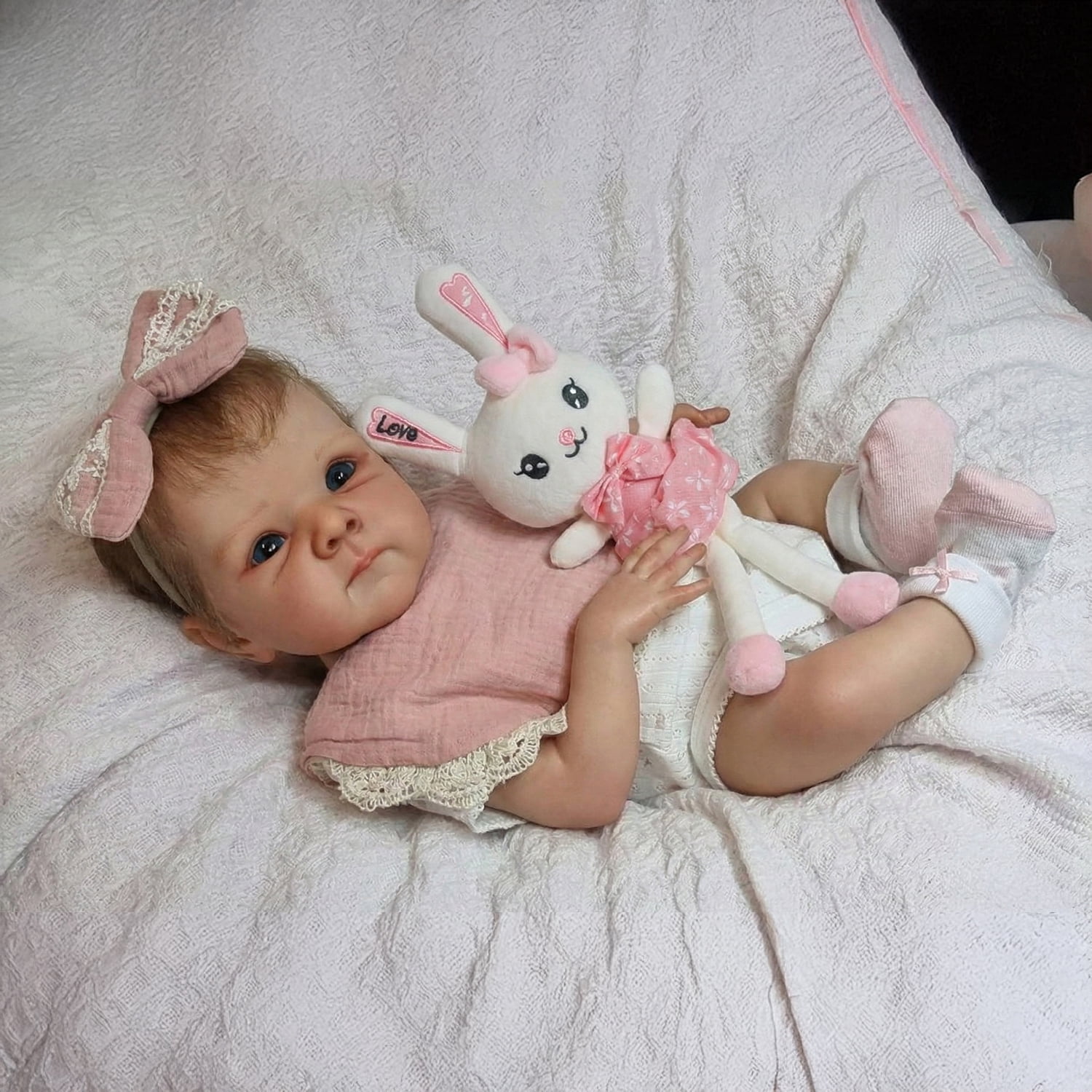 iCradle 18 Inch 46cm Lifelike Reborn Baby Dolls Girls Full Vinyl Body Hand Rooted Hair Washable Realistic Newborn Babies That Look Real Babies Reborn Doll Handmade Birthday Gift for Girls Kids Age 3+