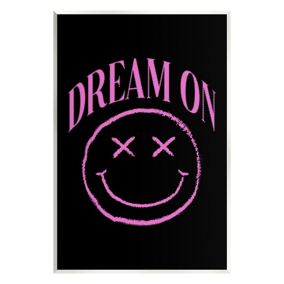 Stupell Industries Dream On Pink Smiley Abstract Painting Unframed Art Print Wall Art, 10 x 15