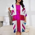 thumbnail image 2 of Pink And Purple Union Jack Flag Sleepshirts For Sleeping Travels Loose Sleepdress Pajama Dress Soft Nightdress Sleepwear, 2 of 7