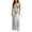 Silver, variant on Women Jumpsuit, Satin Jumpsuit, Cocktail Party Dressy Jumpsuit Formal Evening Outfit Wide Leg Sleeveless Draped Neck High Waist Elegant