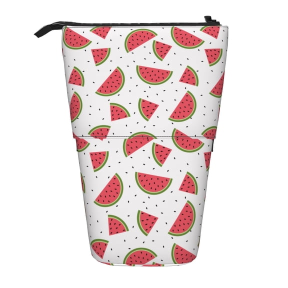 Picia Hand Drawn Watermelon Print Telescopic Pencil Case, Telescopic Pen Holder Telescopic Pencil Pouch Bag Stationery Pencil Case Box Storage Organizer Makeup Bag