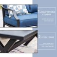 thumbnail image 4 of LOKATSE HOME Ensemble de Conversation pour Patio Extérieur 2 Pcs, Banc en Métal, Causeuse avec Coussin et Table Basse, Bleu, 4 of 4